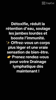 ✨ Offrez à votre corps un véritable moment de légèreté ✨
Le drainage lymphatique est une technique douce et efficace qui stimule la circulation, réduit les sensations de jambes lourdes, favorise l’élimination des toxines et apporte une profonde détente.
Que ce soit pour retrouver de l’énergie, alléger votre silhouette ou simplement prendre soin de vous, une séance de drainage lymphatique peut transformer votre bien-être au quotidien.
🌿 Prenez rendez-vous avec moi, Sarah Chaignaud, et accordez à votre corps le soin qu’il mérite.
Votre moment de légèreté vous attend 💆♀️
#saintgermainenlaye #drainagelymphatique #detox #drainage #dietetique #massage #dieteticienne #yvelines