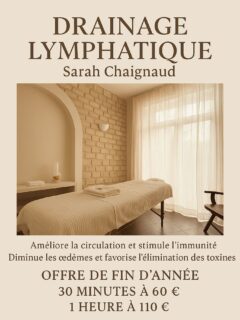 Et si votre bien-être devenait votre plus beau cadeau de fin d’année ?
✨ Offrez à votre corps un moment de légèreté et de bien-être ✨
Le drainage lymphatique stimule la circulation, renforce le système immunitaire et aide à éliminer les toxines. 🌿
Profitez de notre offre de fin d’année pour retrouver énergie et équilibre avant les fêtes 💆♀️
📍 Saint-Germain-en-Laye
📞 Réservation au 06 25 24 05 43
#DrainageLymphatique #BienÊtre #saintgermainenlaye