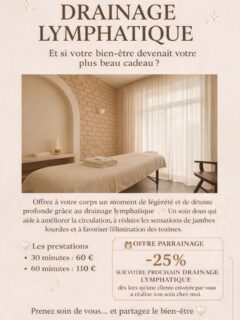 🎁 OFFRE PARRAINAGE
Bénéficiez de -25 % sur votre prochain drainage lymphatique dès lors qu’une cliente envoyée par vous a réalisé son soin chez moi.
Prenez soin de vous… et partagez le bien-être 🤍
📩 Réservations & informations en message privé
#drainage #massage #lymphaticmassage
