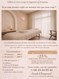 Et si vous vous offriez enfin un moment rien que pour vous ? ✨
Le drainage lymphatique vous apporte légèreté, détente profonde et sensation de bien-être immédiate.
Au cabinet à Saint-Germain-en-Laye ou à domicile, je vous accompagne avec douceur et bienveillance.
Prenez rendez-vous et laissez votre corps vous dire merci 🤍
#DrainageLymphatique #BienEtre #SaintGermainEnLaye #prendresoindesoi