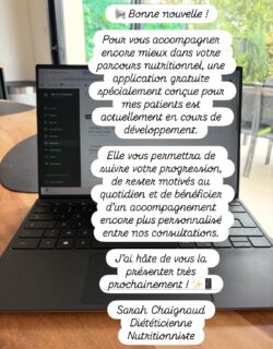 ✨ Une application gratuite arrive bientôt pour mes patients ! 📱

Parce que l’accompagnement ne s’arrête pas à la consultation, je prépare actuellement une application gratuite qui vous permettra de rester motivés, suivre votre progression et renforcer vos habitudes au quotidien.

Mon objectif : vous offrir encore plus d’outils pour atteindre vos objectifs de santé et de bien-être, tout en bénéficiant d’un suivi personnalisé.

📍 Sarah Chaignaud – Diététicienne Nutritionniste

🏥 Cabinets :
• 9 bis rue de Bergette, 78100 Saint-Germain-en-Laye
• 18 allée des Coquelicots, 78580 Les Alluets-le-Roi

📅 Prise de rendez-vous sur Doctolib.

#dieteticienne #nutritionniste #diet #nutrition #reequilibragealimentaire perte_de_poids mangersain sante bienetre suivinutritionnel coachingnutritionnel saintgermainenlaye lesalluetsleroi yvelines doctolib motivation objectifforme alimentationequilibree nutritionfrance dieteticienne