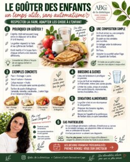 Un goûter peut aider un enfant à patienter jusqu’au dîner, surtout si l’après-midi est longue. Sa composition et sa quantité dépendent de sa faim, de son âge et de sa journée.

Un fruit, du pain, un yaourt nature et de l’eau peuvent former un goûter simple. L’objectif est aussi d’aider l’enfant à écouter sa faim, sans faire des aliments une récompense.

#GoûterDesEnfants #NutritionEnfant #dieteticienne